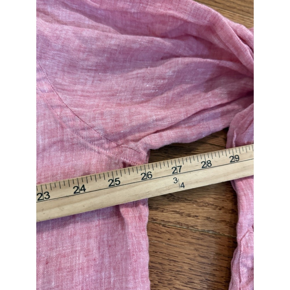 Peter Millar crown cool Dress shirt mens Size XL red 100% linen long sleeve - Picture 5 of 6